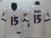 Nike Ravens 15 Marquise Brown White Vapor Untouchable Limited Jersey,baseball caps,new era cap wholesale,wholesale hats